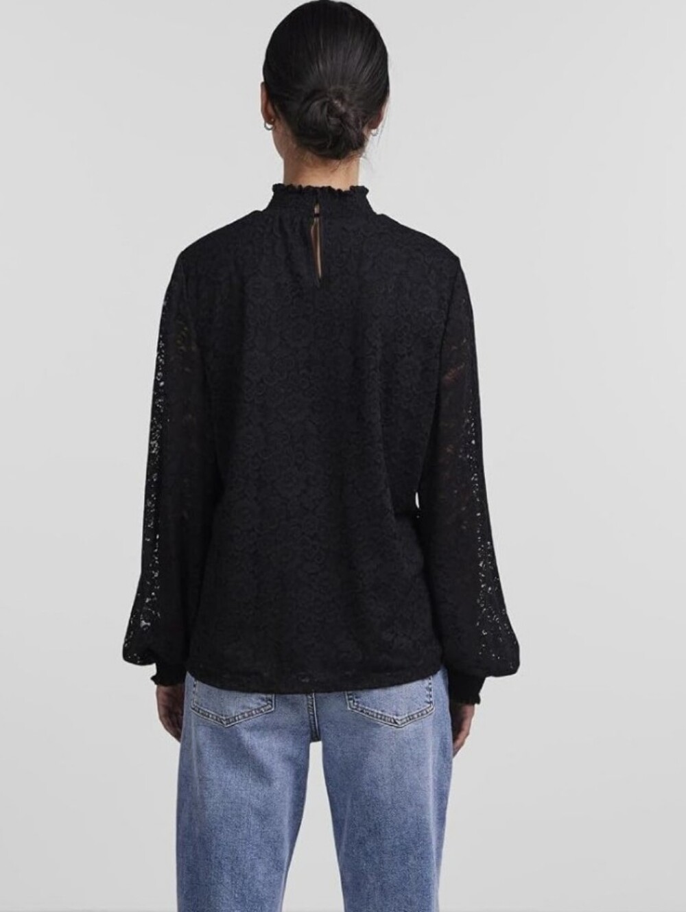 Sundance Black Lace Long Sleeve Blouse Size XL - Picture 2 of 10